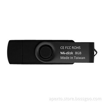 Swivel mobile phone USB flash drives for Android, 8GB up to 32GB capacity, plug-and-play function
